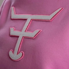 Moletom Feminino Texas Farm Aliance Modelo Canguru Rosa Chiclete Logo Ref: MTF016