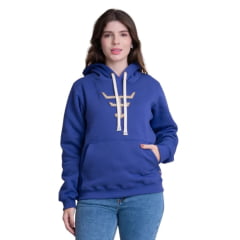 Moletom Feminino Texas Farm Aliance Modelo Canguru Roxo Mirtilo Logo Ref: MTF034