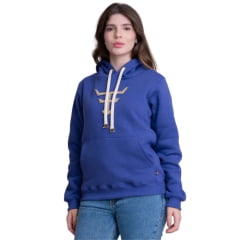 Moletom Feminino Texas Farm Aliance Modelo Canguru Roxo Mirtilo Logo Ref: MTF034