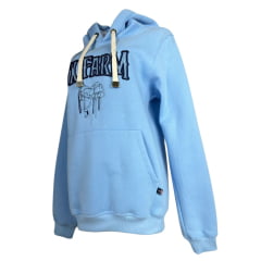 Moletom Feminino Texas Farm Alliance Com Capuz Modelo Canguru Azul BB Ref: MTF035