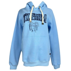 Moletom Feminino Texas Farm Alliance Com Capuz Modelo Canguru Azul BB Ref: MTF035