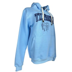 Moletom Feminino Texas Farm Alliance Com Capuz Modelo Canguru Azul BB Ref: MTF035