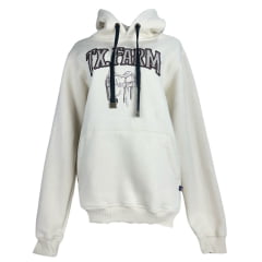 Moletom Feminino Texas Farm Alliance Com Capuz Modelo Canguru Off White Ref: MTF035