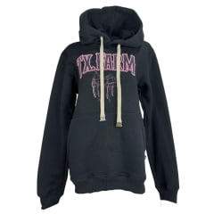 Moletom Feminino Texas Farm Alliance Com Capuz Modelo Canguru Preto Ref: MTF035