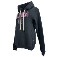 Moletom Feminino Texas Farm Alliance Com Capuz Modelo Canguru Preto Ref: MTF035