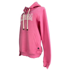 Moletom Feminino Texas Farm Alliance Com Capuz Modelo Canguru Rosa Chiclete Ref: MTF035