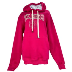 Moletom Feminino Texas Farm Alliance Com Capuz Modelo Canguru Rosa Magenta Ref: MTF035