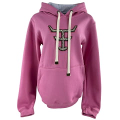 Moletom Feminino Texas Farm Alliance Rosa Algodão Doce C/ Logo Rosa E Marrom Ref: MTF034