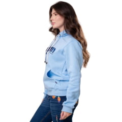 Moletom Feminino Texas Farm Modelo Canguru Azul Bebê Logo Camuflado Ref: MTF021