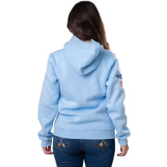 Moletom Feminino Texas Farm Modelo Canguru Azul Bebê Logo Camuflado Ref: MTF021