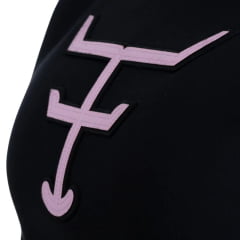 Moletom Feminino Texas Farm Modelo Canguru Capuz Preto Logo Rosa Bebê Ref: MTF016