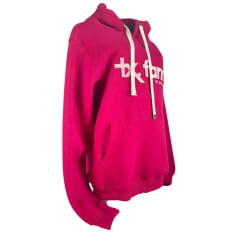 Moletom Feminino Texas Farm Modelo Canguru Rosa Magenta Logo Rosa BB REF : MTF015