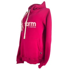 Moletom Feminino Texas Farm Modelo Canguru Rosa Magenta Logo Rosa BB REF : MTF015
