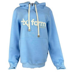 Moletom Feminino Texas Farm Modelo Canguru Azul BB/OFF White Ref : Mtf 015