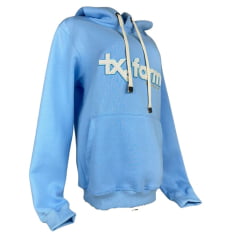 Moletom Feminino Texas Farm Modelo Canguru Azul BB/OFF White Ref : Mtf 015