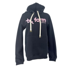 Moletom Feminino Texas Farm Modelon Canguru Preto Logo Rosa BB Ref:MTF015