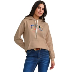 Moletom Feminino TXC Com Capuz Areia Com Estampa Colorida Ref:9234