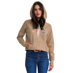 Moletom Feminino TXC Com Capuz Areia Com Estampa Colorida Ref:9234