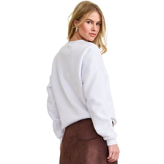 Moletom Feminino TXC Regular Branco Bordado Logo E Botas Em Marrom Ref:9241