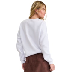 Moletom Feminino TXC Regular Branco Bordado Logo E Botas Em Marrom Ref:9241