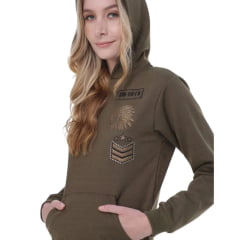 Moletom Feminino Zenz Western Expedição C/ Capuz C/ Bordado De Índio Ref:ZW0123027-COD:1014