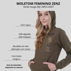 Moletom Feminino Zenz Western Expedição C/ Capuz C/ Bordado De Índio Ref:ZW0123027-COD:1014