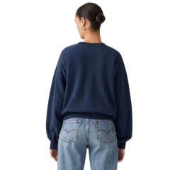 Moletom Suéter Feminino Levi's Vintage Sweartshirt Azul Escuro Estampa Verde E Branca Ref:0050Z0001