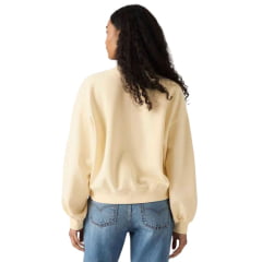 Moletom Suéter Feminino Levi's Vintage V-Neck Sweartshirt Creme Ref:005IF0005