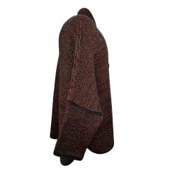 Poncho Bordô Feminino Com Punho Oldoni Fecho Metal Personalizado Flor de Lis - Ref. P99