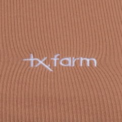 Regata Feminina Texas Farm Canelada Western Show Ocre Com Logo Branco Ref:RT002