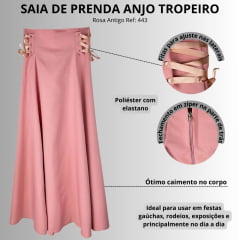 Saia De Prenda Anjo Tropeiro Rosa Antigo Com Fita Ref: 443