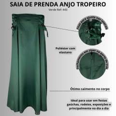 Saia De Prenda Anjo Tropeiro Verde Escuro Escuro Com Fita Ref: 443