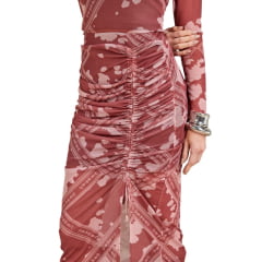 Saia Feminina Moon Horse Tule Cow Style Vinho Estampada Ref:01.11.460