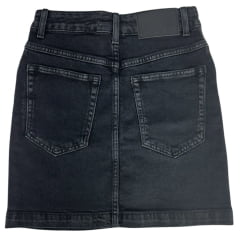Saia Feminina TXC Curta Jeans Preto Com Stretch Etiqueta Da Logo Ref:60031-S