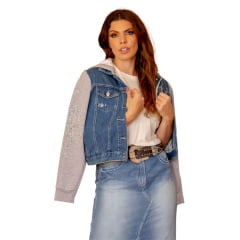 Saia Feminina West Dust Micaela Jeans Médio Longa Com Abertura Ref:SA29835