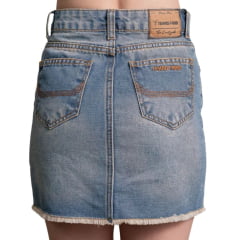 Saia Feminina Texas Farm Jeans Dust Road Curta Com Aplicações Ref: SJ002