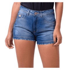 Shorts Feminino Stabulos Jeans Azul Com Bordado Dourado No Bolso Ref:STB 353