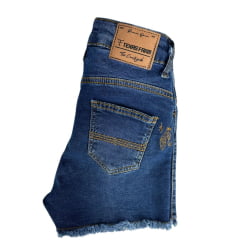 Shorts Feminino Texas Farm Jeans Western Show Com Bordado Em Dourado Ref:SJF007