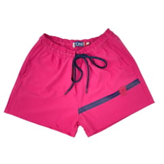 Shorts Feminino TXC Rosa X-Sweat Com Logo Em Azul Ref.23331