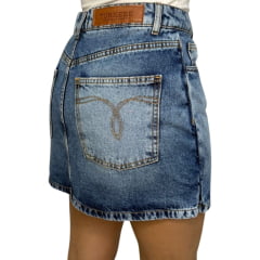 Shorts Saia Feminina Turkese Jeans Lavagem Víntage Ref: ST11501