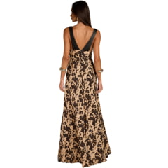 Vestido Feminino Moon Horse Longo Dany Camuflado Bege E Preto Cinto Fixo Ref: 01.13.535