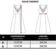 Vestido Feminino Moon Horse Midi Flowers Off White Regata Elastico Nas Costas Bordado Marrom REF:01.13.537