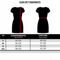 Vestido Feminino Ox Horns Preto Manga Curta Com Amarração e Bordado Marrom R.7814