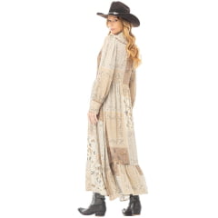 Vestido Feminino Zenz Western Golden Spur Longo Manga Longa Estampado Ref:ZW0226062-1719