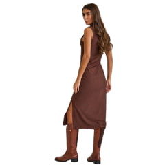 Vestido Feminino TXC Midi Malha Moletom Marrom Ref:40111V