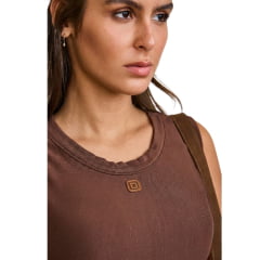 Vestido Feminino TXC Midi Malha Moletom Marrom Ref:40111V