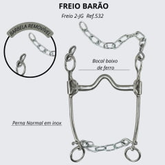 Freio 2-JG Freios Barão Bocal 1/2 Raso Perna Normal Misto Ref.532