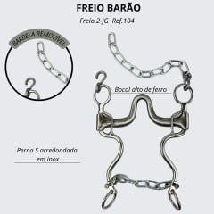 Freio 2-JG Freios Barão Perna Sem Bocal 5/8 Médio Misto Ref.104