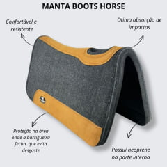 Manta Boots Horse Flex Rubber Cinza Mod.A Couro Marrom - Ref.3578