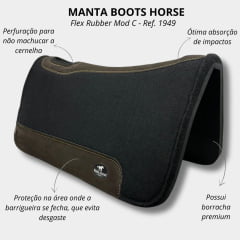 Manta Boots Horse Flex Rubber Mod C Couro Camurça - Ref 1949